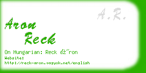 aron reck business card